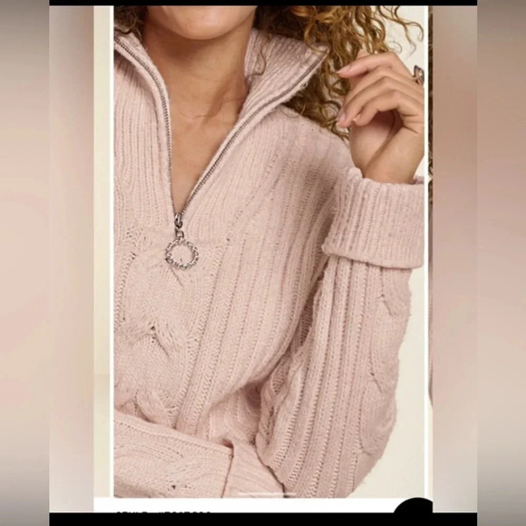 VENUS Sweaters - Venus ice blue super soft mock neck chunky knit sweater rhinestone